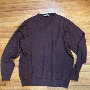 Turnbury Men's Sweater XL Brown Extra Fine Merino Wool (o)